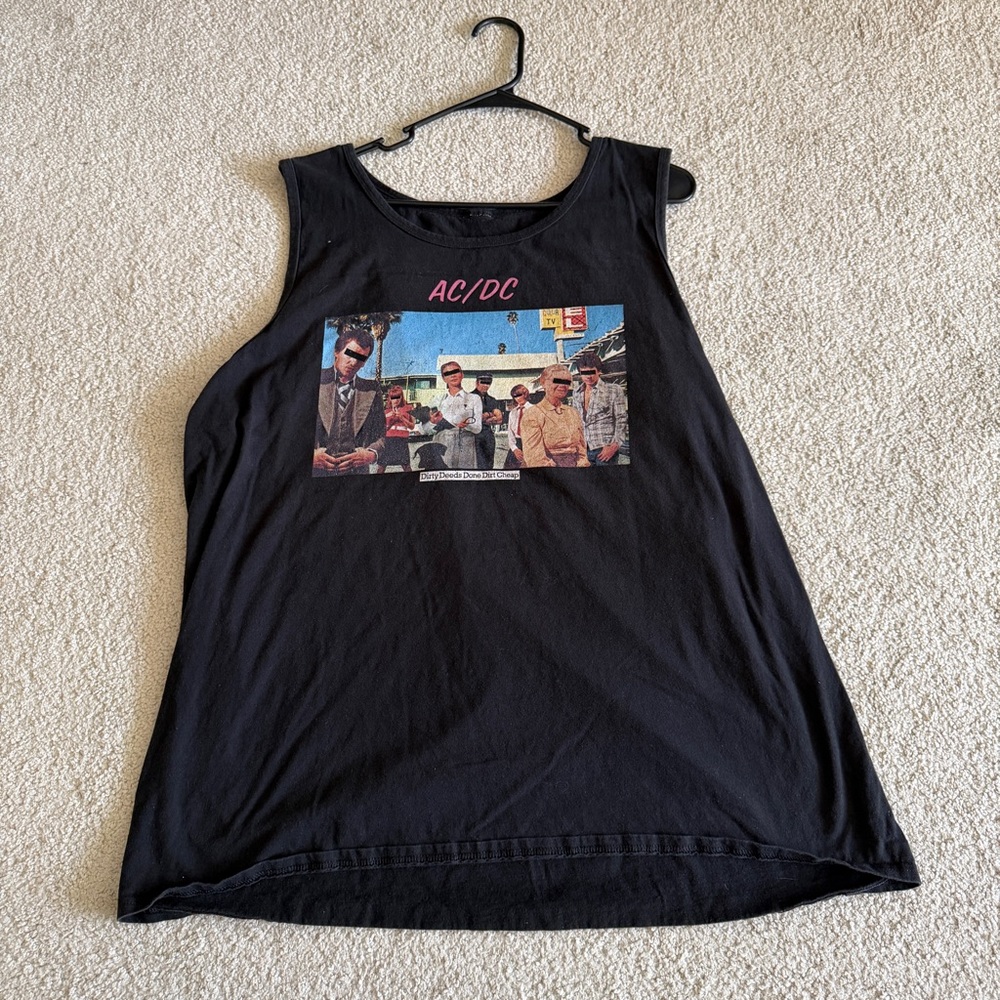 AC/DC Dirty Deeds Done Dirt Cheap Band Tank Top Size XL